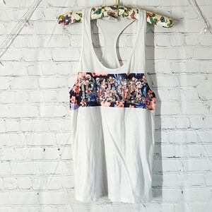 2015 Victoria's Secret PINK Sequin Tropical Logo Spellout Racerback Tank Top XS